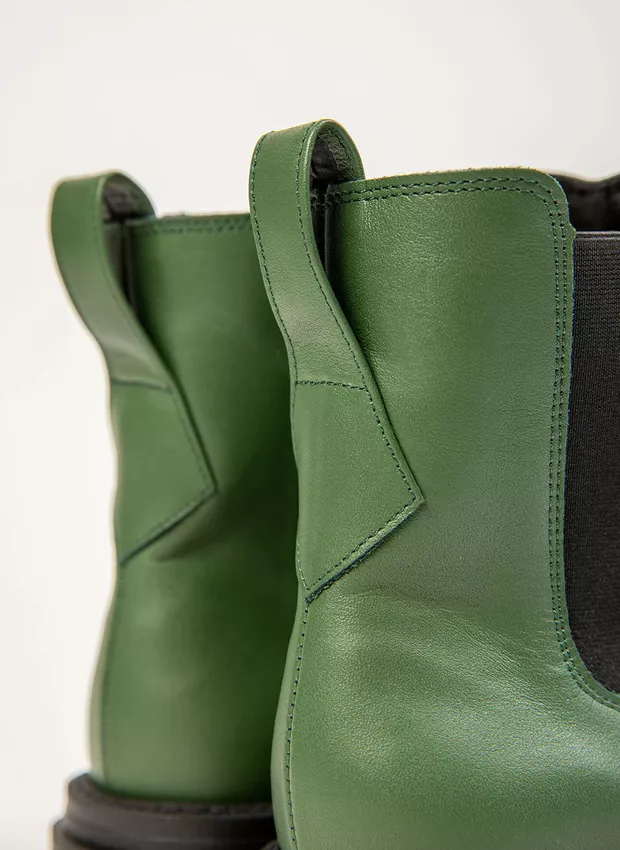 ocieplane sztyblety na grubej podeszwie - skóra naturalna - model